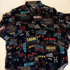 Moschino rare XXXL shirt Vegas Casino Moschino Jeans button longsleeve READ  ⏬️